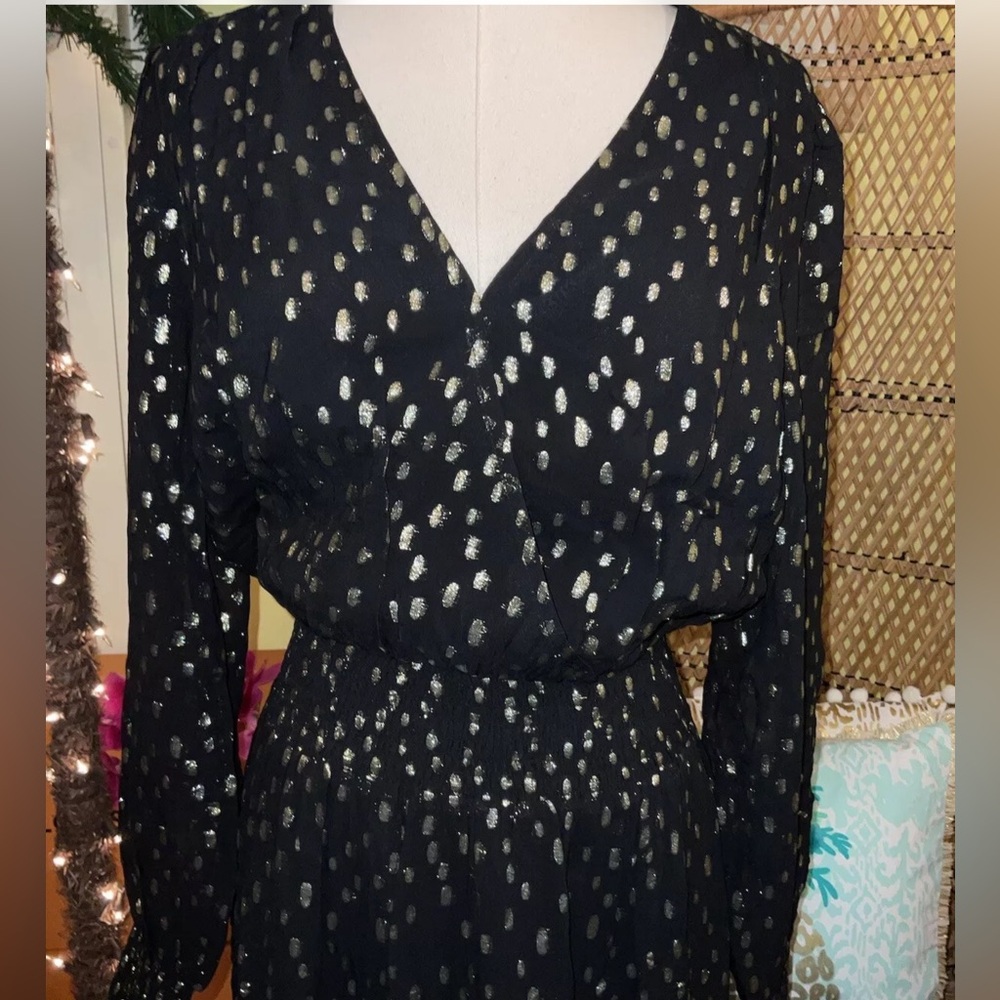 Lilly Pulitzer NWT Cristiana Midi Dress Onyx Metallic Clip $328 Size 6,8,12 - Picture 6 of 14